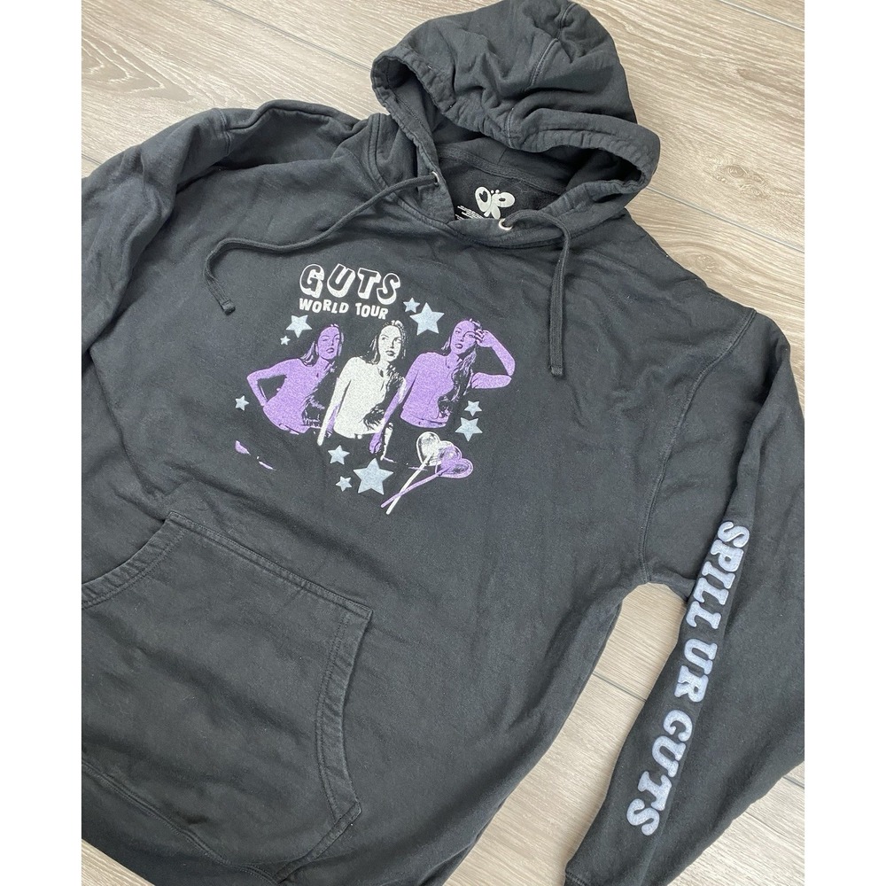 Olivia Rodrigo Unisex "Guts" Tour Hooded Sweatshirt Black Size XXL